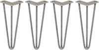 MonsterShop Skiski pieds de table épingle - acier - 4x30,5 cm - 3 tiges 10mm