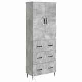 vidaXL Kastenset 2 st 66 x 34,5 x 90 cm Bewerkt hout Betongrijs