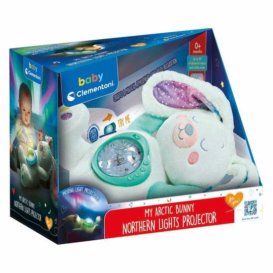 Clementoni My Artic Bunny - Knuffel met Noorderlicht projector