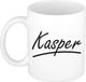 Bellatio Decorations Kasper Naam koffiemok - beker - met sierlijke letters - wit