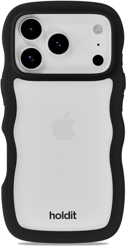 Holdit Wavy Case geschikt voor Apple iPhone 17 Pro Max - Black / Transparent