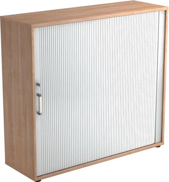 Roldeurkast - Walnoot - 120 x 40 x 110 cm - hjh OFFICE PRO Beta 1733S