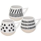 Tognana Tiwi 3-delige set koffiemokken 350cc Stoneware zwart