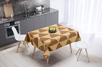 Bonamaison Tafelkleed, Anti-Mold, Sneldrogend, Waterdicht, 100% Polyester Tafellaken, Bruine tinten, 140 x 140 Cm