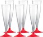 Santex Champagneglazen - 20x - plastic - 140 ml - rood - herbruikbaar