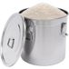 Hautour Récipient à céréales en acier inoxydable - 33 L - Boîte à farine hermétique - Récipient métallique hermétique - Pour cuisine, riz, huile - Seau de rangement avec couvercle