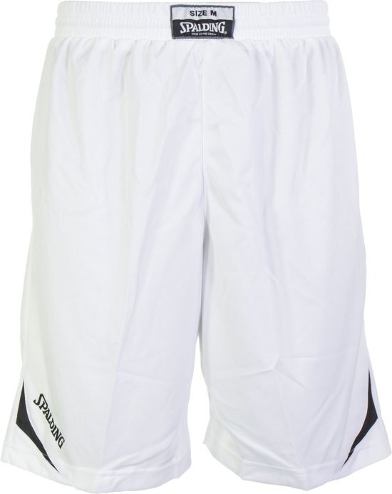 Spalding Attack Basketbalshort Heren Basketbalbroek - Maat M - Mannen - wit/zwart