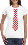 Bellatio Decorations Shoppartners Bv Wit t-shirt met Brabant stropdas dames - Carnaval shirts M