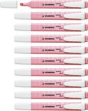 STABILO - Markeerstift - swing cool Pastel - Smalle highlighter - 10 Stuks - Poeder roze