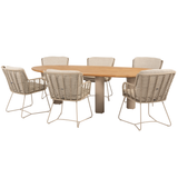 4 Seasons Outdoor Estate Fabrice dining tuinset 240x105xH75 cm 7 delig teak latte