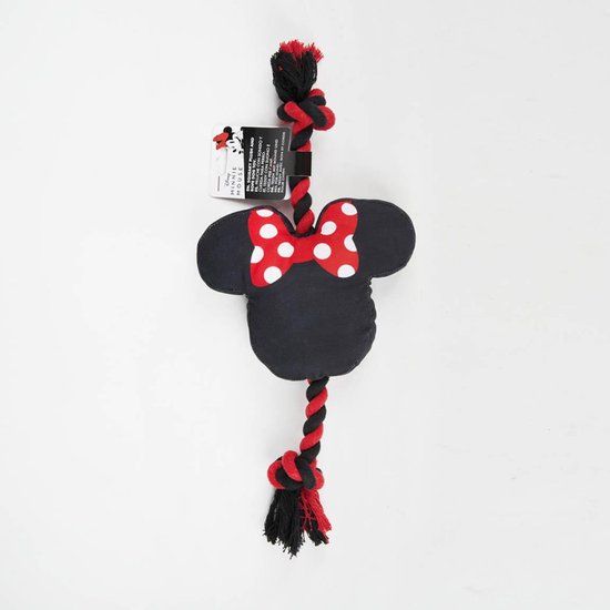 4KidsOnly Minnie Mouse Hondenspeeltje - Pluche Hondenspeelgoed met Touw en Piepgeluid