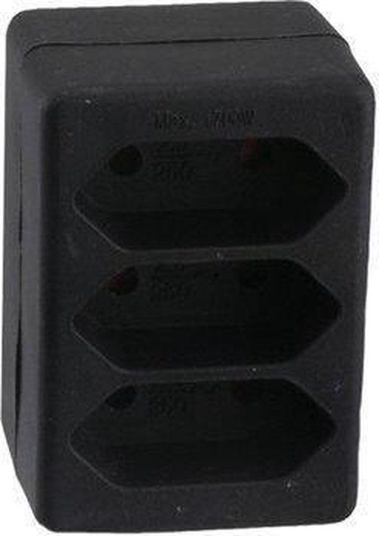 EXIN Verdeelstekker - 3 x Euro - Zwart