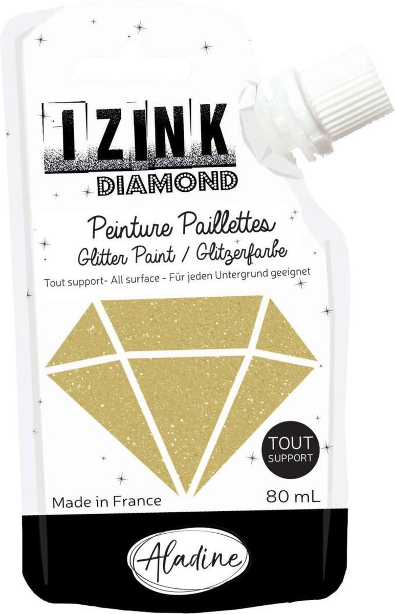 Aladine Izink Diamond glitter paint, gold