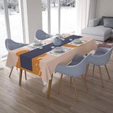 Bonamaison Tafelkleed, Anti-Mold, Sneldrogend, Waterdicht, 100% Polyester Tafellaken, Oranje, gebroken wit, 140 x 200 Cm - Ontworpen en Vervaardigd in Turkije