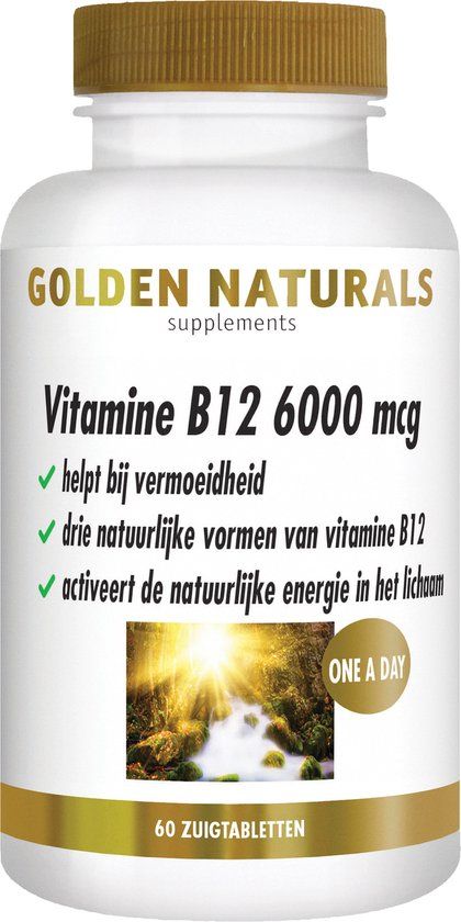 Golden Naturals Vitamine B12 6000 mcg - 60 Veganistische Zuigtabletten