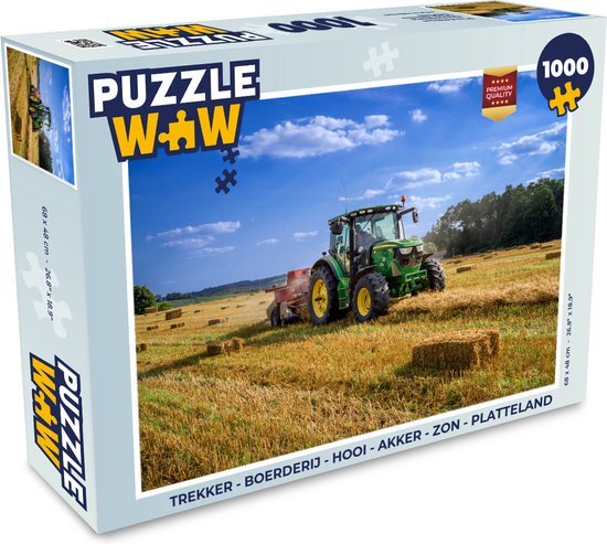 MuchoWow Puzzel Trekker - Boerderij - Hooi - Akker - Zon - Platteland - Legpuzzel - Puzzel 1000 stukjes volwassenen - Sinterklaas cadeautjes - Sinterklaas voor grote kinderen