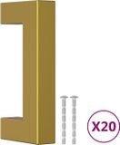 vidaXL Handvatten 20 st 64 mm roestvrij staal goudkleurig