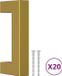 vidaXL Handvatten 20 st 64 mm roestvrij staal goudkleurig