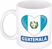 Bellatio Decorations Hartjes vlag Guatemala koffiemok