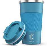 Castagnola Thermosbeker - Koffiebeker To Go - Travel Mug voor Koffie en Thee - Theebeker - 510 ML - RVS - Blauw