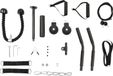 Corde à tirer pour entraînement à domicile - Kit de traction par câble pour musculation - Tirage dorsal et corde à tirer - Manuel - Charge max. : 120 kg - Pour bras et poitrine - Noir