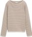Tom Tailor Pull en maille à encolure bateau taupe doux maille à bulles rayé XXL