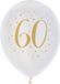 Santex Verjaardag Ballonnen 60 Jaar - Wit/Goud - 8 Stuks
