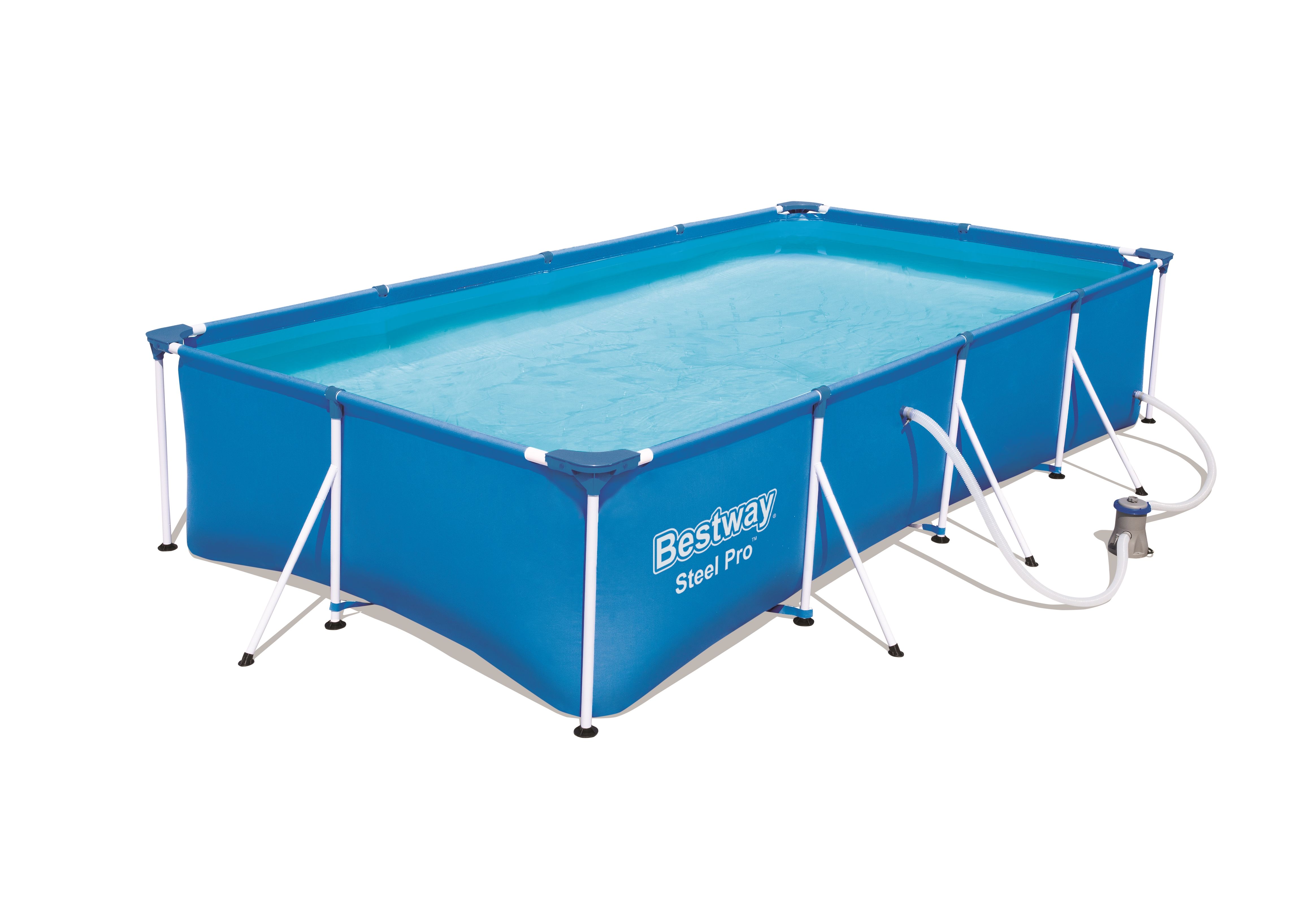 Bestway Steel Pro Zwembad rechthoek 400 x 211 x 81 cm - Blauw