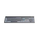 Hama Toetsenbord draadloos (Multi Device toetsenbord met draad/Bluetooth voor PC, smartphone, tablet, verlicht, dimbaar, met accu, volledig formaat, stille schaartoetsen, multimediatoetsen, Duitse