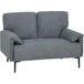 Icecat Canapé 2 Places, Sofa De Salon Rembourré, Accoudoirs Capitonnés, Tissu Velours, 127x72x84 Cm, Gris Anthracite