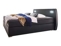 Atlantic Home Collection REX140-LED04 boxspringbed inclusief ledverlichting en topper, zwart, 140 x 200 cm