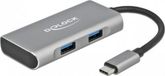 Delock External USB 10 Gbps USB Type-C™ Hub with 2 x USB Type-A and 2 x USB Type-C™ - Grijs