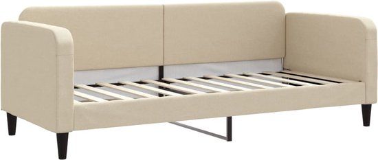 vidaXL Slaapbank Stof Crèmekleurig 80x200 cm
