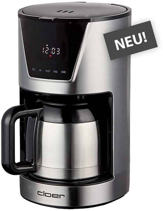 Cloer 5258 Filter Coffee Maker - 10 Cups, Thermos, Touchscreen, Stainless Steel