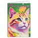 69-8106 AFIE 69-8106 Fluo-kaart met envelop, 12 x 17,5 cm, illustratie kat, schattig, echte fluo-inkt, gemaakt en geproduceerd in Frankrijk