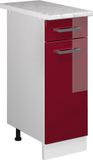Vicco R-Line Universele onderkast – 30 cm met lade, met werkblad Bordeauxrode hoogglans