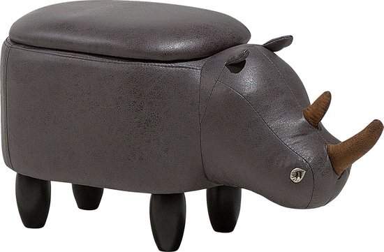 Beliani Rhino - Hocker - Stof - grijs - 60x32x35
