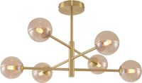 QAZQA ryan - Moderne Plafondlamp - 6 lichts - L 62 cm - Messing