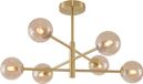 QAZQA ryan - Moderne Plafondlamp - 6 lichts - L 62 cm - Messing