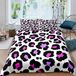 Wan GmbH Housse de couette léopard avec motif animal abstrait pour garçons, filles et adultes - Ensemble de literie violet, noir, blanc