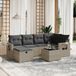 Maison Exclusive - Ensemble de meubles de jardin 7 pièces avec canapé et coussins, gris clair, en polyrotin