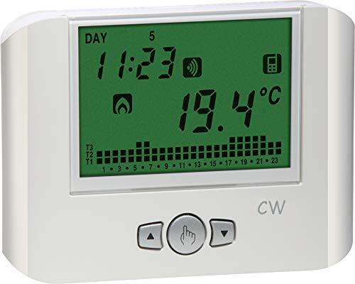 VEMER VE787100 CW Witte chronothermostaat WLAN wandthermostaat met voeding 230V AC kleur wit afstandsbediening via app