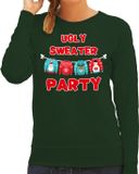Bellatio Decorations Shoppartners Bv Ugly sweater party Kerst sweater / kersttrui groen voor dames - Kerstkleding / Christmas outfit XS
