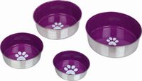 Nobby RVS voerbak heavy paw anti-slip paars 17 cm - 1,15 ltr