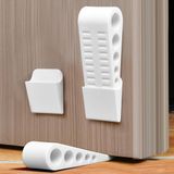 BeiJingLiangPinJiaZuoKeJiWenHuaFaZhanYouXianGongSi Butoir de porte en caoutchouc en 2 parties - Butoir de porte antidérapant pour tous les sols et surfaces, en forme de coin (Blanc)