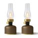 Calex Lavinio Lampe de table rechargeable - 2 pièces - Sans fil - Lampe à huile LED - Lampe de camping - Intérieur et extérieur - Lumière blanc chaud - Dimmable - Moka