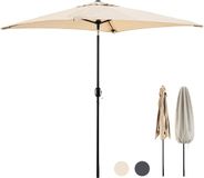 Tristar Parasol - Carré - 200x200cm - Balcon & Jardin - Inclinable - Housse de protection incluse - PA-7902 - Beige