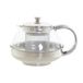 Fijalo Item International Theepot van glas en RVS 600 ml met filter/infuser en handvat