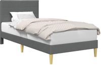 vidaXL Bedframe met hoofdeinde, donkergrijs, 90 x 200 cm, stof