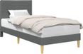 vidaXL Bedframe met hoofdeinde, donkergrijs, 90 x 200 cm, stof